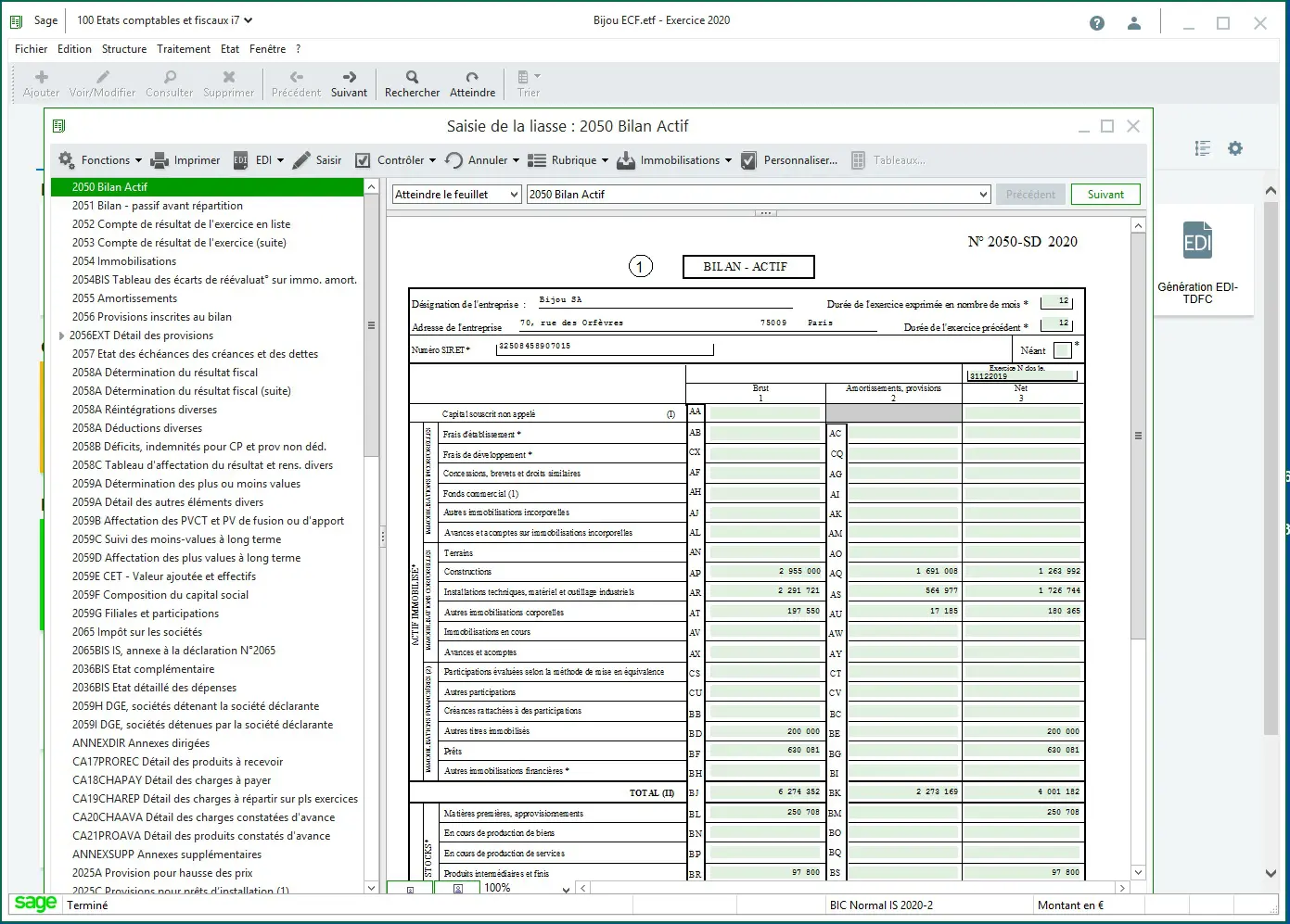 Sage 100 Etats Comptables et Fiscaux