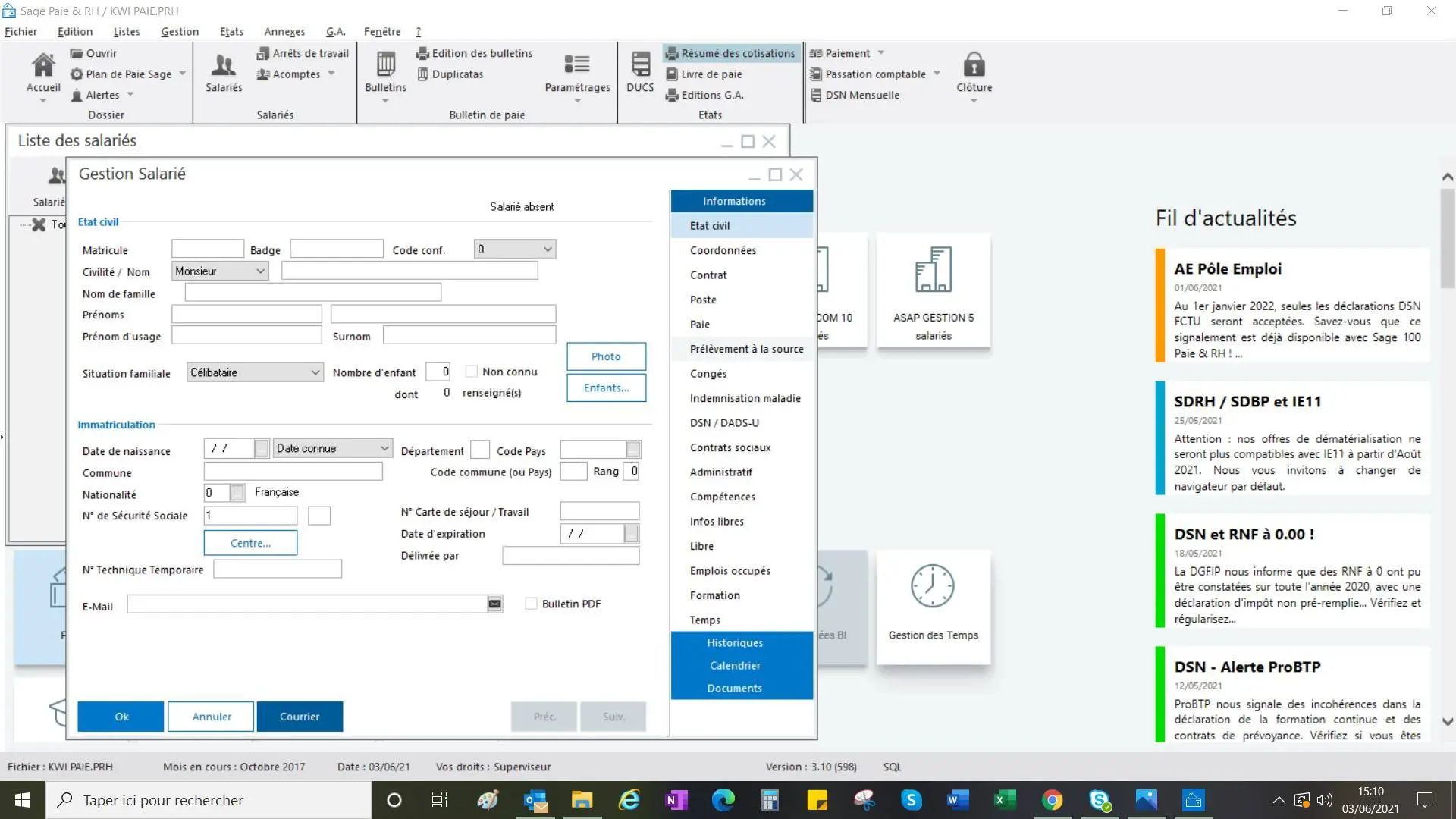 Sage 100 Paie et RH Gestion des bulletins de Paie