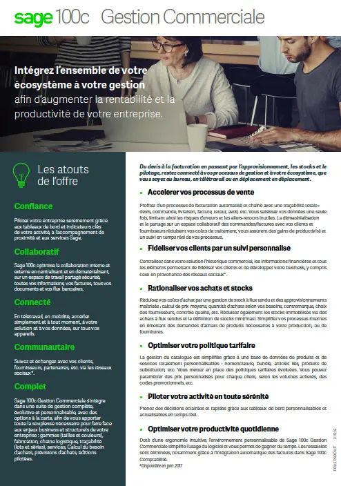 Fiche Sage 100 Gestion Commerciale Fiche Sage 100 Gestion Commerciale